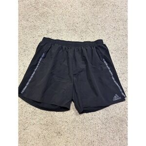 Adidas 2XL SHORTS Mesh Back 7” Running Primegreen Zip Pocket Liner BLACK D24